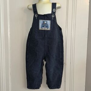 Vintage Tumbleweed dark‎ navy blue & white striped engineer type overalls 12 M